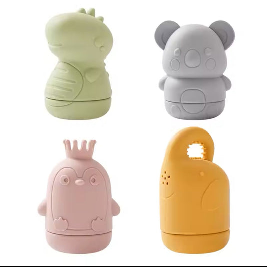 Juguetes para agua baño hechos de silicón (Dino, elefante, koala, Pingüino)