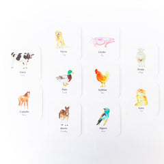 Flashcards a prueba de agua Modelo  “Animales de la granja”