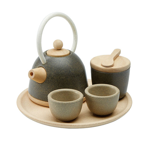 “Set de té clásico de madera”