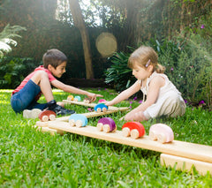 Set de 6 cochecitos de madera