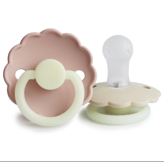 Par de chupones Frigg Daisy silicón (obscuridad)( Blush/Cream )