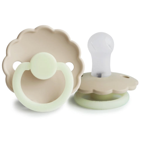 Chupón Frigg Daisy silicone obscuridad (Croissant/Cream)