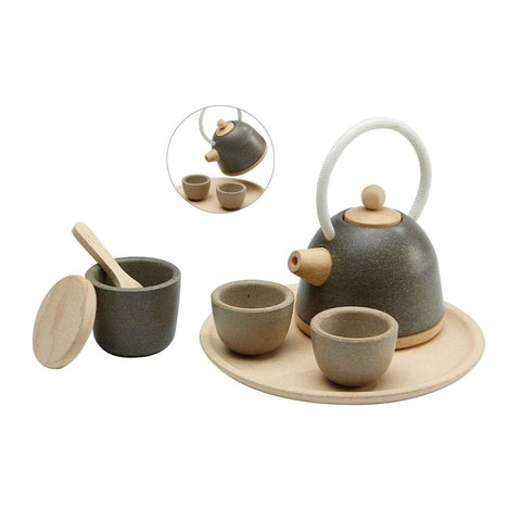 “Set de té clásico de madera”