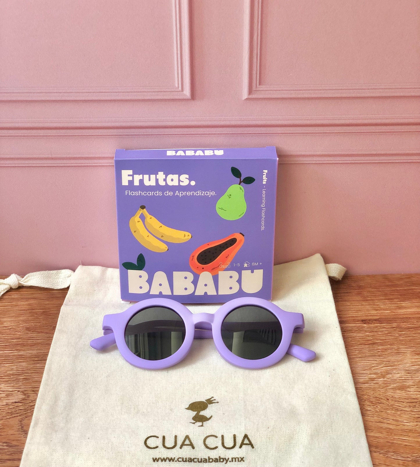 Gift bag de lentes + flaschcards tonos morado