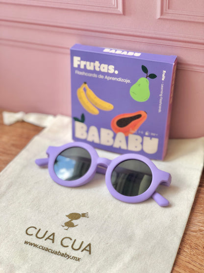 Gift bag de lentes + flaschcards tonos morado