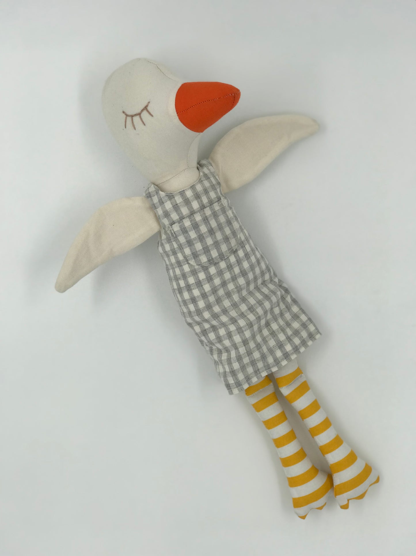 Patito de tela con vestido (40cms)