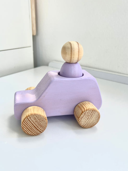 Carrito de madera clásico color morado