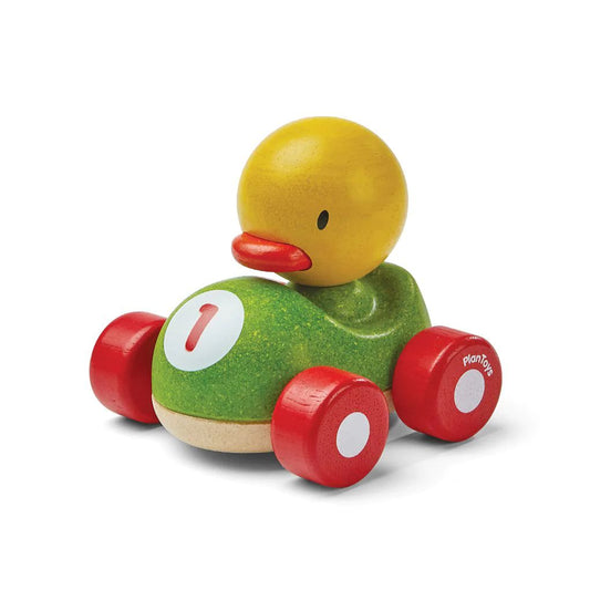 "Carrito de carreras patito de madera"