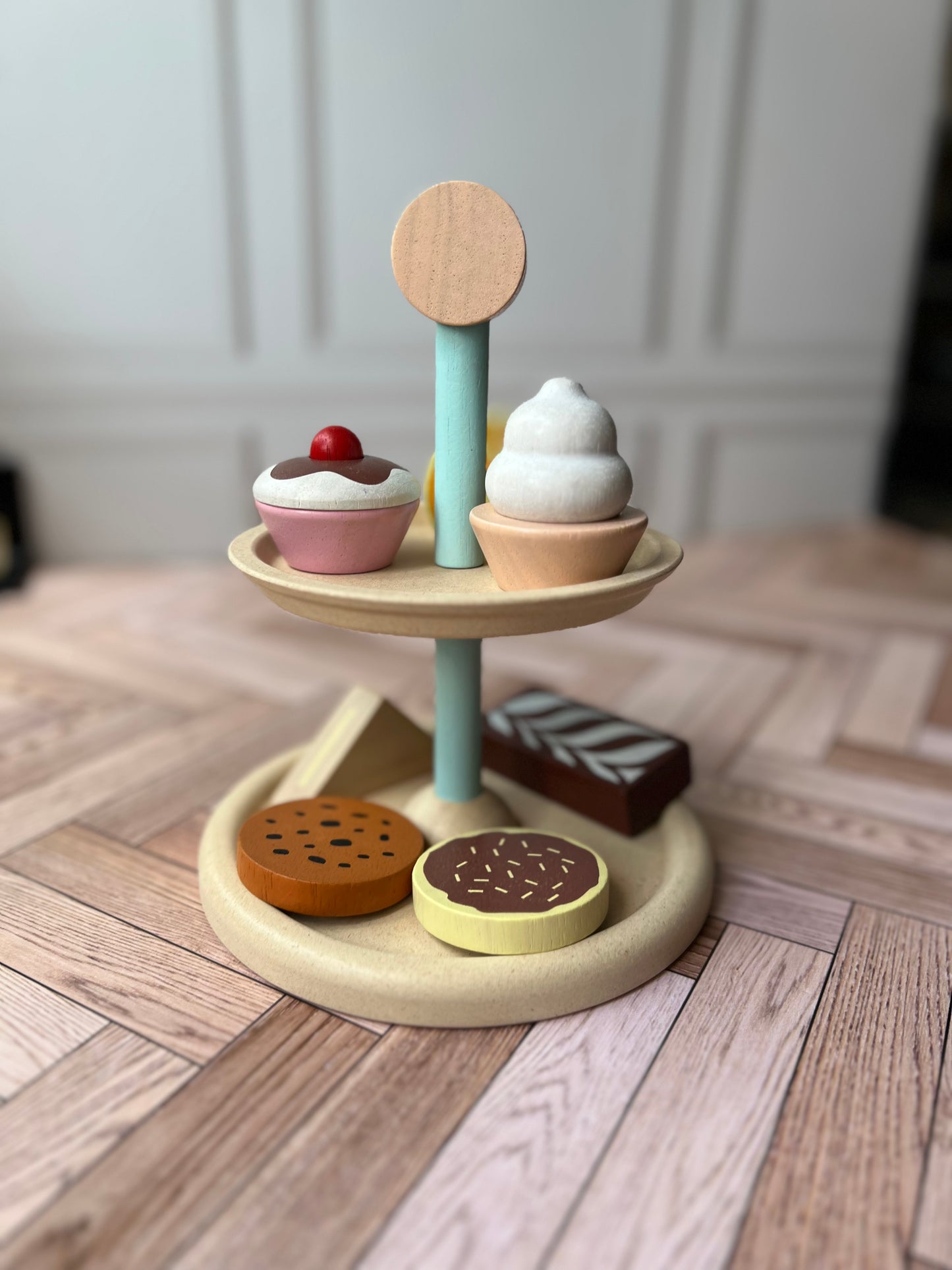 "Set de postres de madera"